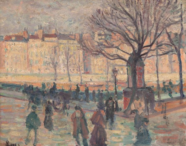 Main Product Photo of Paysage parisien. Bords de Seine Painting by Maximilien Luce