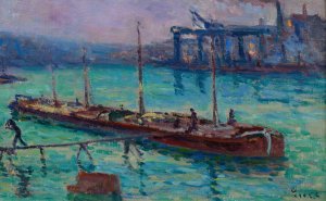 Peniche Au Bord De La Seine by Maximilien Luce Oil Painting