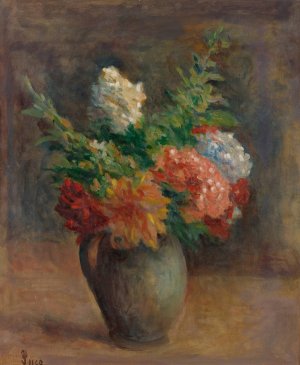 Pivoines, Geraniums Et Lilas Blancs by Maximilien Luce Oil Painting