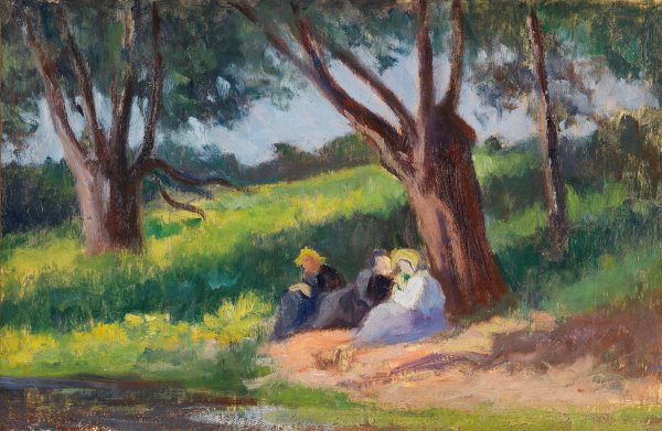 Main Product Photo of Sous L'arbre Rolleboise  Painting by Maximilien Luce