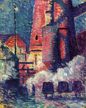 Tall Furnaces by Maximilien Luce - Oil Painting Reproduction