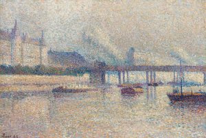The Banks of the Seine River in Paris by Maximilien Luce Oil Painting