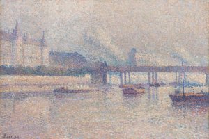 The Banks of the Seine River in Paris by Maximilien Luce Oil Painting
