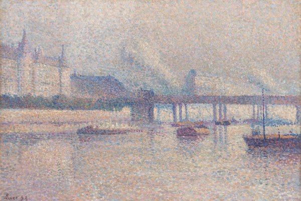 Main Product Photo of The Banks of the Seine River in Paris  Painting by Maximilien Luce