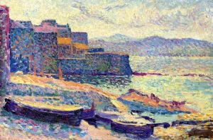 The Fishing Port at Saint-Tropez by Maximilien Luce Oil Painting