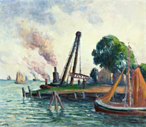 The Port of Amsterdam Oil painting by Maximilien Luce