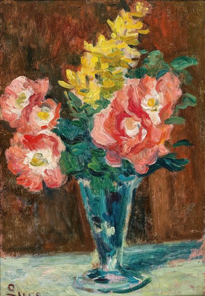 Main Product Photo of Vase With Flowers Painting by Maximilien Luce