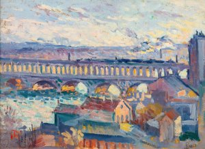 Vue Sur Le Viaduc D'auteuil by Maximilien Luce Oil Painting