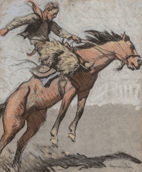 Bronco Buster  by Maynard Dixon - Hand-Painted Oil Painting Reproduction