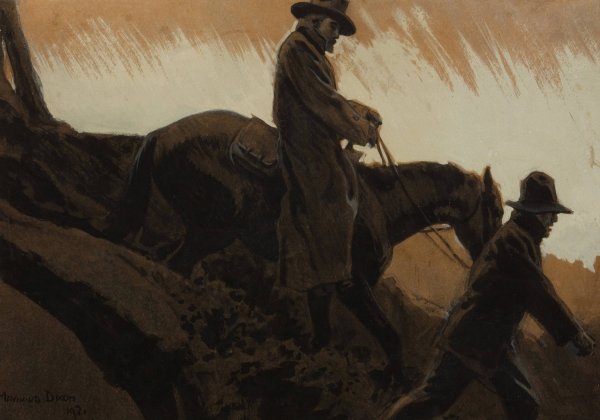 Homeward Bound, Sandhill Camp  by Maynard Dixon - Hand-Painted Oil Painting Reproduction