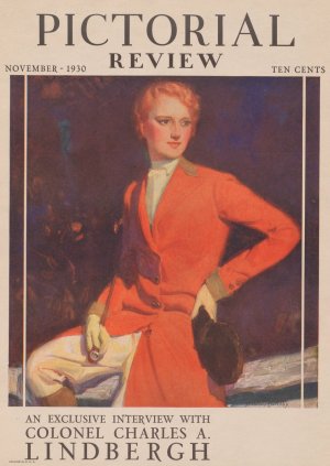 Pictorial review. An exclusive interview with Colonel Charles A. Lindbergh by Mcclelland Barclay Oil Painting