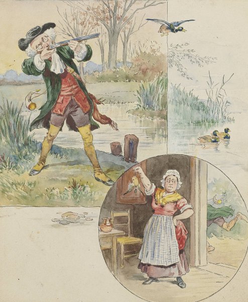 Main Product Photo of There was a little man, and he had a little gun Painting by Mcloughlin Bros