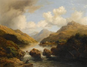 Fishermen By A Loch by Mcneil Macleay Oil Painting
