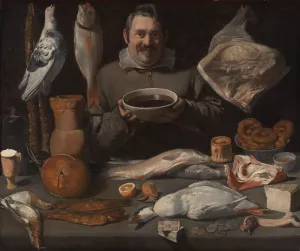 Kitchen Scene by Meester Van De Amsterdamse Bodegon Oil Painting