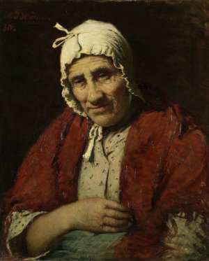 Old Jewish Woman by Meijer Isaac De Haan Oil Painting