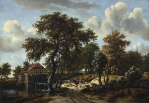 The Travelers by Meindert Hobbema Oil Painting