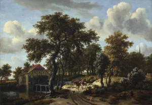 The Travelers by Meindert Hobbema Oil Painting