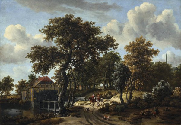 Main Product Photo of The Travelers  Painting by Meindert Hobbema