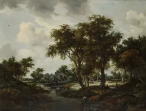 The Water Mill by Meindert Hobbema Oil Painting