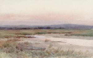 Dingy on the Shore by Melbourne H. Hardwick Oil Painting