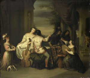 A Musical Company by Melchior Brassauw Oil Painting