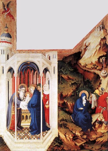 Presentation in the Temple and Flight to Egypt by Melchior Broederlam - Hand-Painted Oil Painting Reproduction