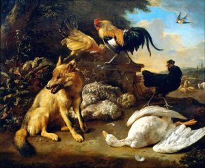 Still Life with Animals by Melchior De Hondecoeter Oil Painting