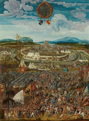 The Anachronistic Siege for Battle of Alesia by Melchior Feselen Oil Painting