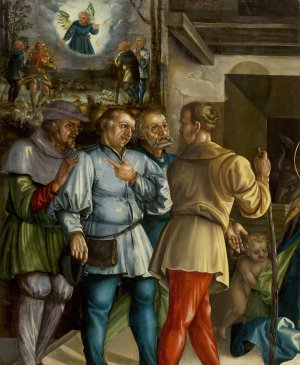 The Annunciation and The Adoration of the Shepherds by Melchior Feselen Oil Painting
