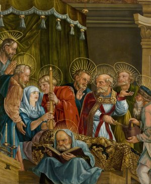 The Deathbed of Mary by Melchior Feselen Oil Painting