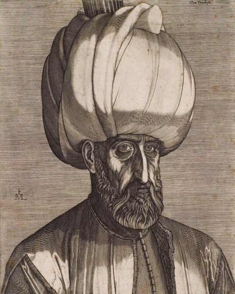 Main Product Photo of Portrait of Sultan Suleyman the Magnificent Painting by Melchior Lorck