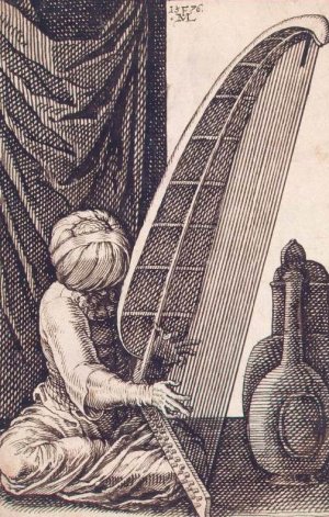 Turk Playing a Harp