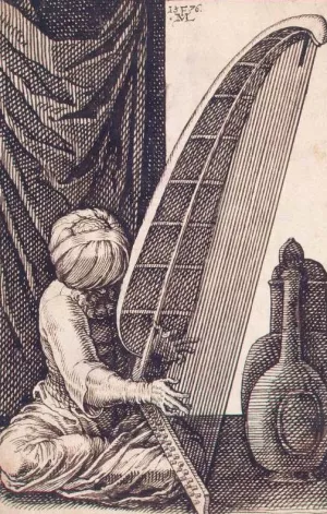 Turk Playing a Harp painting by Melchior Lorck