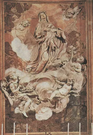Assumption of St Catherine painting by Melchiore Caffa