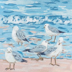 Seagull Birds II by Melissa Wang Oil Painting