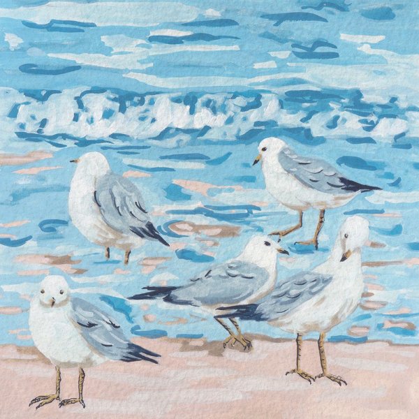 Main Product Photo of Seagull Birds II Painting by Melissa Wang