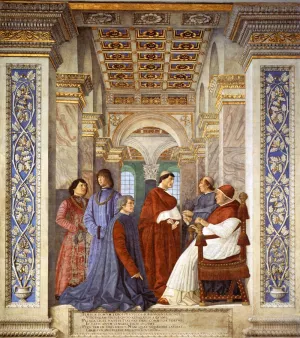Foundation of the Library by Melozzo Da Forli - Oil Painting Reproduction