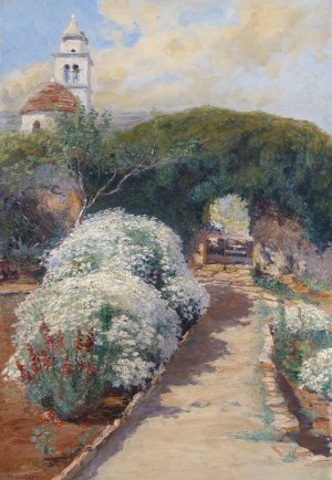 Bluhender Klostergarten by Menci Clement Crncic Oil Painting