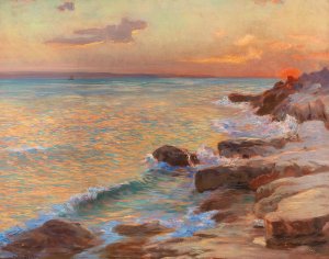 Sunset in Split by Menci Clement Crncic Oil Painting