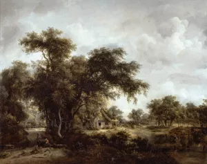Farm in the Woods by Meyndert Hobbema - Oil Painting Reproduction