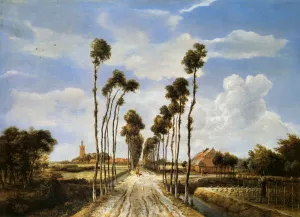 The Alley at Middelharnis by Meyndert Hobbema Oil Painting