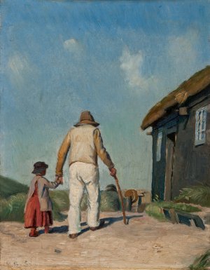 Blind Christian. Study by Michael Ancher Oil Painting