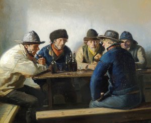 I en Krostue by Michael Ancher Oil Painting