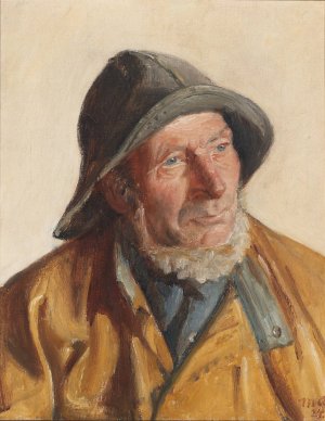 Portraet af en fisker by Michael Ancher Oil Painting