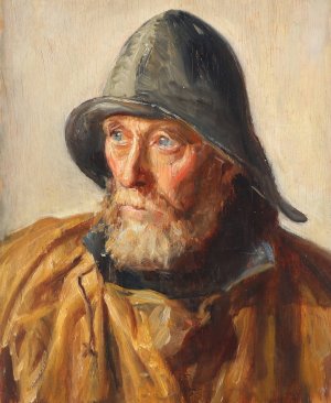 Portraet af en fisker by Michael Ancher Oil Painting
