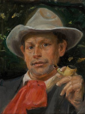 Portrait of Martin Andersen Nexo by Michael Ancher Oil Painting