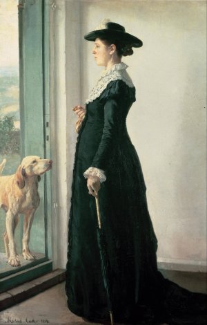 Portrait of my wife by Michael Ancher Oil Painting