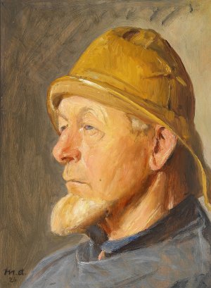 Skagensfisker med sydvest by Michael Ancher Oil Painting