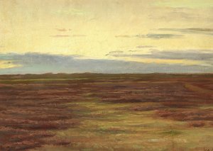 Solnedgang over Brovandene syd for Skagen Oil painting by Michael Ancher