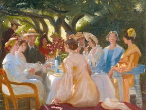 The Actors' Lunch, Skagen by Michael Ancher Oil Painting